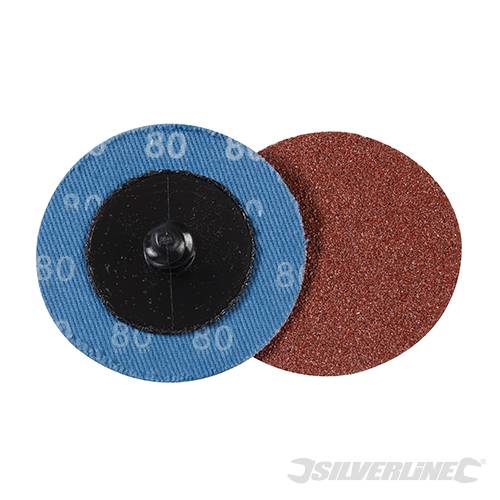Silverline 50mm Quick-Change Sanding Discs Set 5pce 80 Grit 100075
