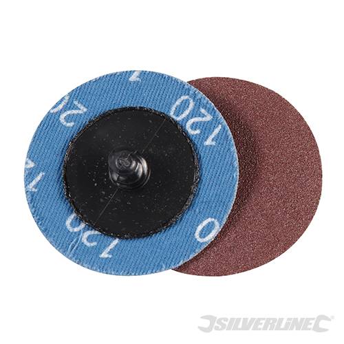 Silverline 50mm Quick-Change Sanding Discs Set 5pce 120 Grit 100085