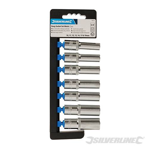 Deep Socket Set 1/2" Drive 6pt Metric 7pce 10 - 19mm 196513
