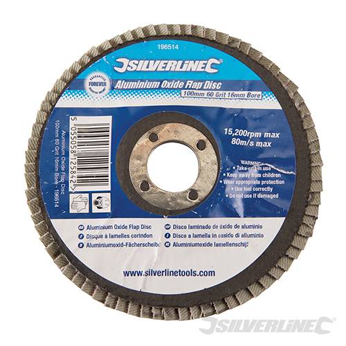 Silverline Aluminium Oxide Flap Disc 100mm 60 Grit 196514 - Image 2