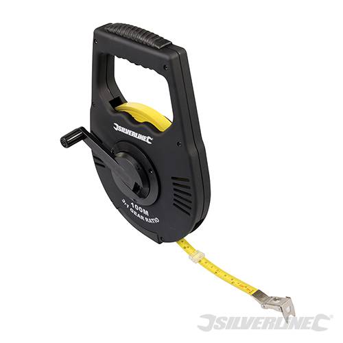 Geared Surveyors Tape 100m / 328ft x 12mm 250220