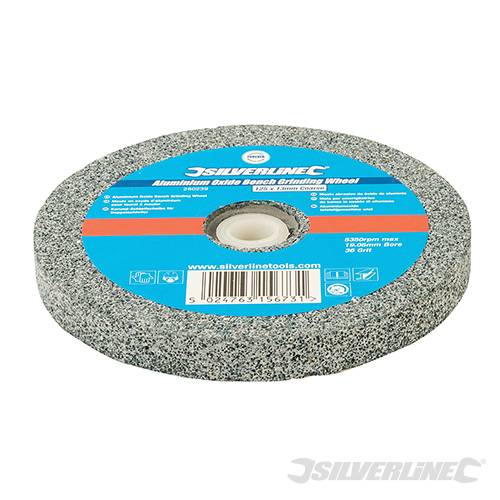 Silverline Aluminium Oxide Bench Grinding Wheel 125 x 13mm Coarse 280239