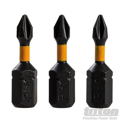 Triton Phillips Screwdriver Impact Bit 3pk PH1 25mm 282254 - Image 2