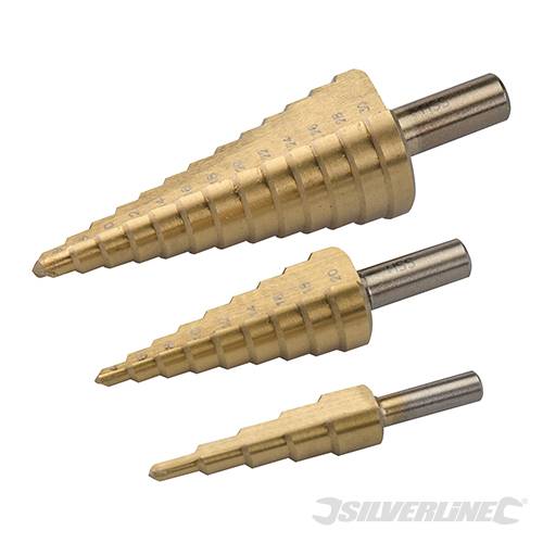 Titanium-Coated HSS Step Drill Set 3pce 3pce 282620