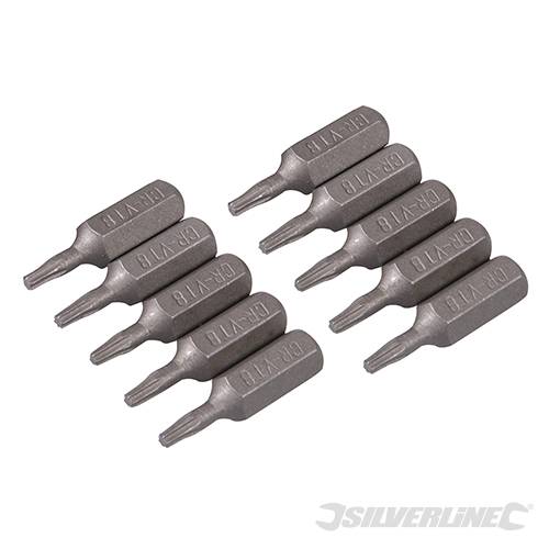 Silverline T8 Cr-V Screwdriver Bits 10pk T8 283004