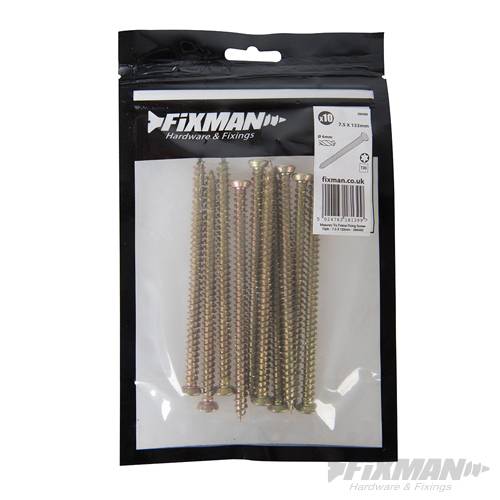 Fixman Trx Frame Fixing Screws 10pk 7.5 x 122mm 286483 - Image 3