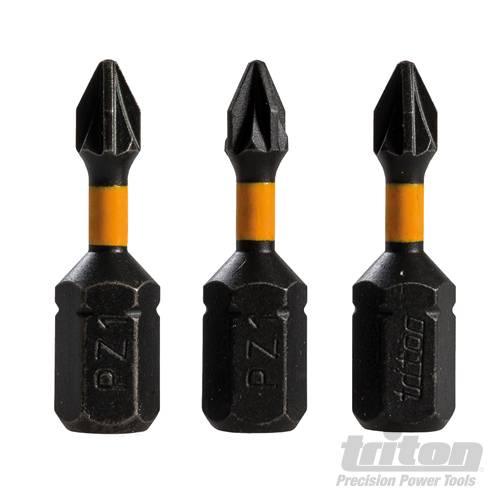 Triton Pozi Screwdriver Impact Bit 3pk PZ1 25mm 309084 - Image 2