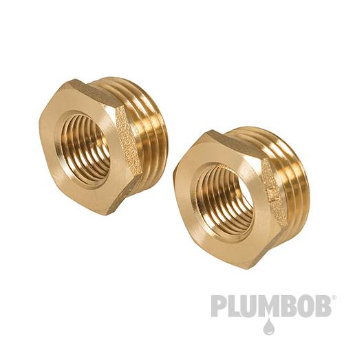Brass Hexagon Bush - 1/2" (Male) x 1/4" (Female) 2pk 334110