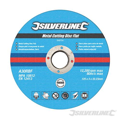 Metal Cutting Discs Flat 10pk 125 x 3 x 22.23mm 349754