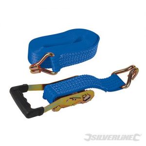 Rubber-Handled Ratchet Tie Down Strap J-Hook 8m x 50mm Rated 2000kg Capacity 4000kg 356874