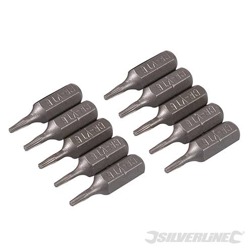 Silverline T6 Cr-V Screwdriver Bits 10pk T6 367972