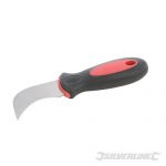 Carbon steel 70mm curved blade with sharp tip. Soft-grip plastic handle. Include - 403591