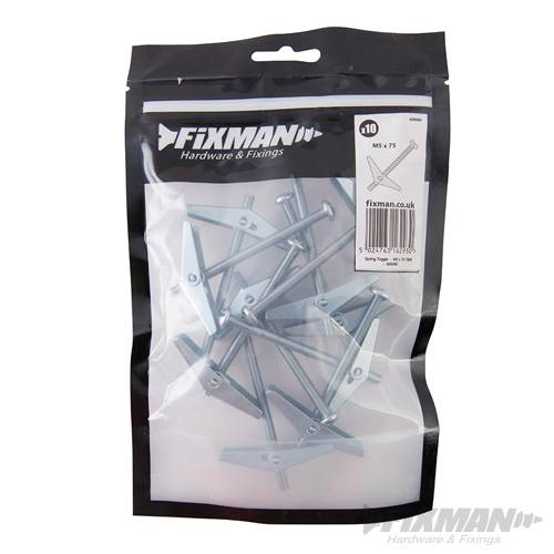 Fixman Spring Toggles 10pk M5 x 75mm 426562 - Image 3