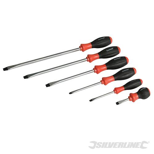 Mechanics/engineers pattern screwdrivers with ergonomic soft-grip handles. Chrom - 427587