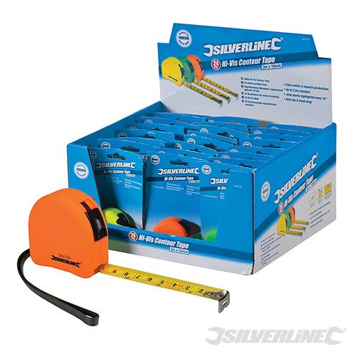 Hi-Vis Contour Tape Display Box 24pce 3m / 10ft x 16mm 447133