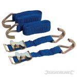 Silverline Easy-Lock Straps 2pk 2m x 25mm 449215