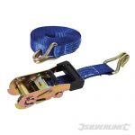 Rubber-Handled Ratchet Tie Down Strap J-Hook 6m x 38mm - Rated 1000kg Capacity 2000kg 453254
