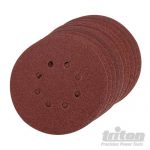 Triton Hook & Loop Sanding Disc 10pk 150mm 80 Grit 453907