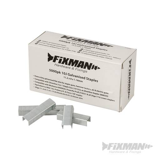 10J Galvanised Staples 5000pk 11.2 x 8 x 1.17mm 470282