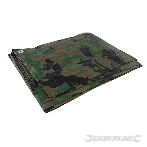 Camouflage Tarpaulin Cut 2.4 x 3m / Actual 2.3 x 2.85m 488443