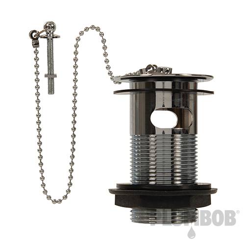 Plumbob Chrome-Plated Brass Basin Waste Slotted 1-1/4" (32mm) 491344 - Image 2