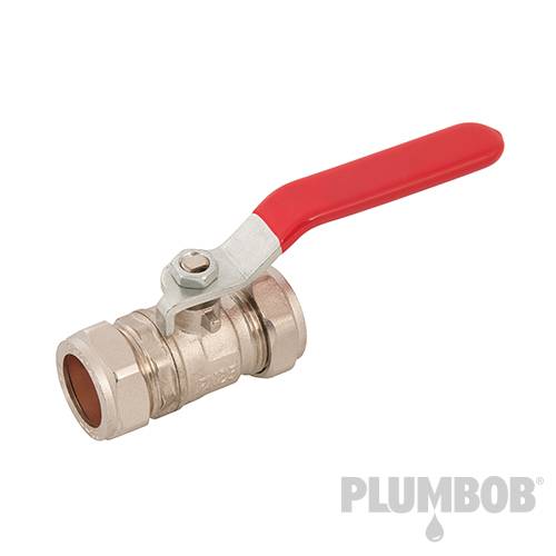 Plumbob Lever Ball Valve 22mm Red 496525