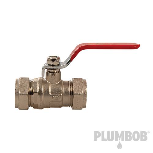 Plumbob Lever Ball Valve 22mm Red 496525 - Image 2