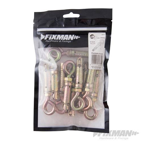 Fixman Masonry Shield Anchor Eyes 10pk M8 x 94mm 542005 - Image 3