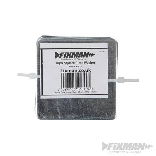 Square Plate Washers 10pk 50mm x M12 542862 - Image 2