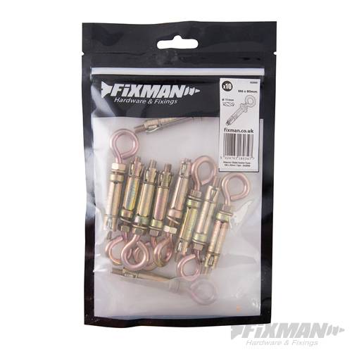 Fixman Masonry Shield Anchor Eyes 10pk M6 x 80mm 552553 - Image 3