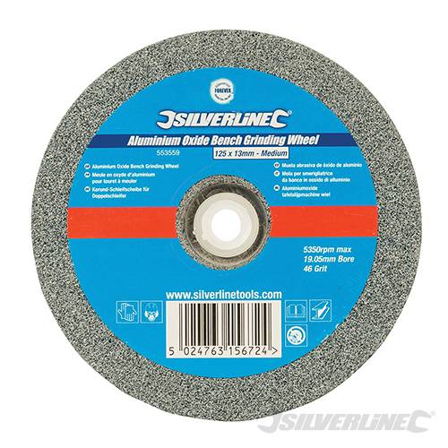 Silverline Aluminium Oxide Bench Grinding Wheel 125 x 13mm Medium 553559 - Image 2