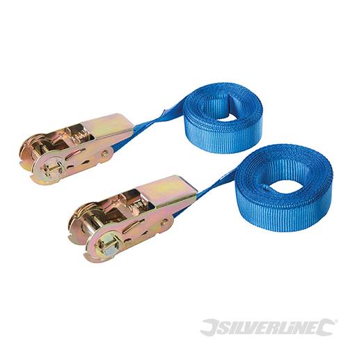 Endless Ratchet Tie-Down Strap 2pk 5m x 25mm - Rated 250kg Capacity 500kg 566269