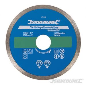 Tile Cutting Diamond Blade 110 x 22.23mm Continuous Rim 571499
