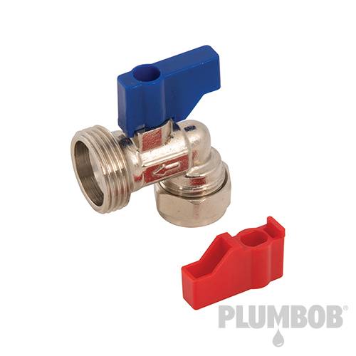 Plumbob Washing Machine Tap 15mm x 3/4" Angled 593904