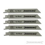 Recip Saw Blades for Wood 5pk HCS - 6tpi - 150mm 598431