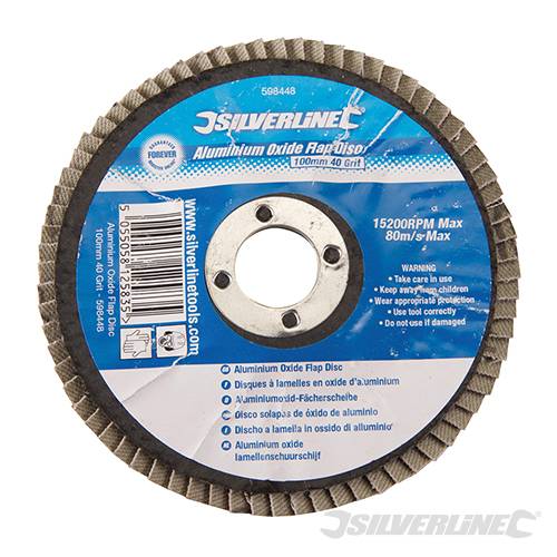 Silverline Aluminium Oxide Flap Disc 100mm 40 Grit 598448 - Image 2