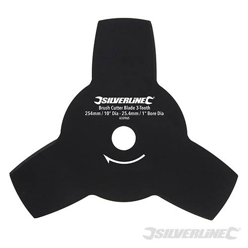 Brush Cutter Blade 3-Tooth 254mm / 10" Dia - 25.4mm / 1" Bore Dia 633965