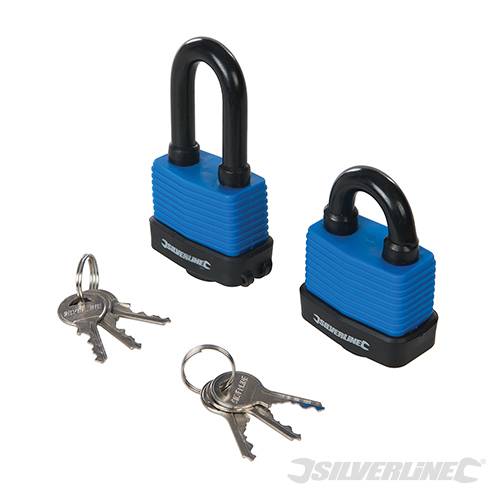Silverline Short & Long Weather-Resistant Padlocks 2pk 2pk 644856