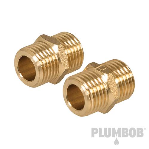 Brass Hexagon Nipple - 1/4" (Male) x 1/4" (Male) 2pk 655965
