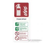 Fixman Foam Spray Extinguisher Sign 202 x 82mm Rigid PL 664630