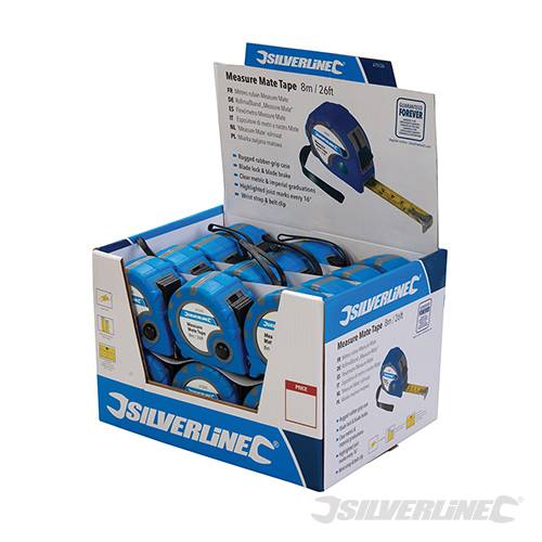 Measure Mate Tape Display Box 24pce 8m / 26ft x 25mm 675126