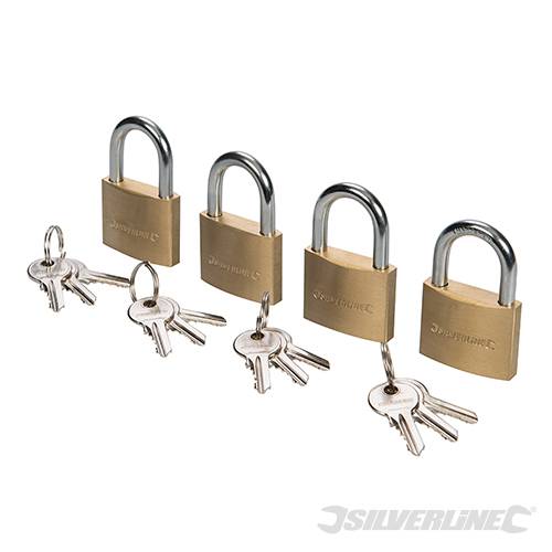 Brass Padlock Keyed Alike 4pk 40mm 675152