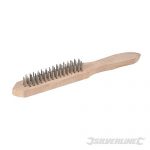 Brush with 4 rows of wire bristles, ideal for removing rust, scale and for gener - 676122