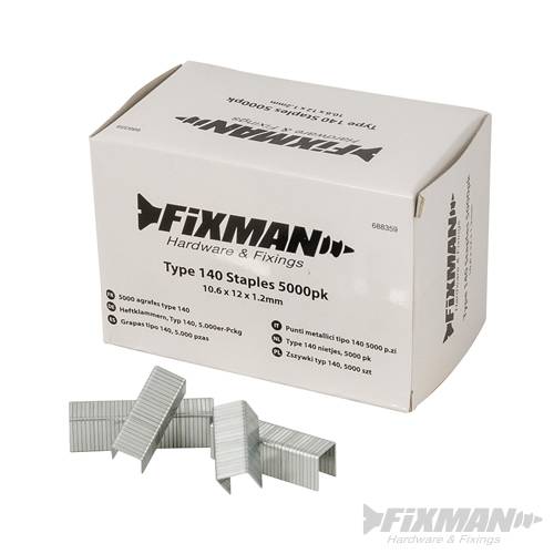 Fixman Type 140 Staples 5000pk 10.55 x 12 x 1.26mm 688359