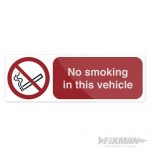 Fixman No Smoking In This Vehicle Sign 150 x 50mm Self-Adhesive 724775