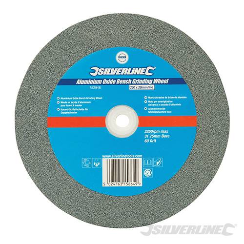 Silverline Aluminium Oxide Bench Grinding Wheel 200 x 20mm Fine 752948 - Image 2