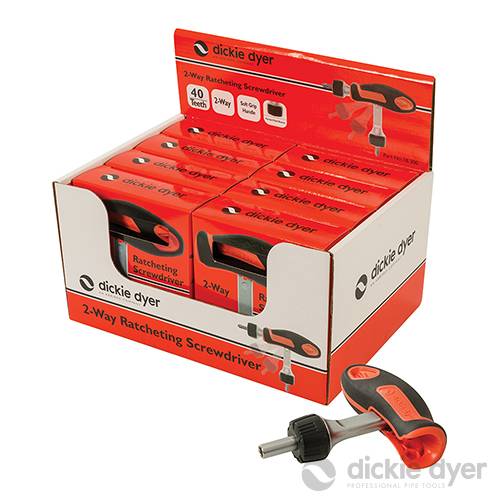 Dickie Dyer Ratcheting Screwdriver Display Box 8pk 2-Way 759018
