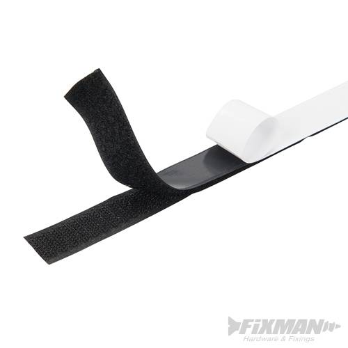 Hook & Loop Tape Black Self-Adhesive 2pce 20mm x 5m 759818 - Image 2