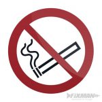Fixman No Smoking Symbol Sign 100 x 100mm Self-Adhesive 769154