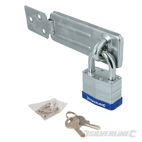 Silverline Padlock & Hasp Set Laminated 2pce 50mm 786551